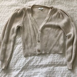 Cream cropped cardigan
